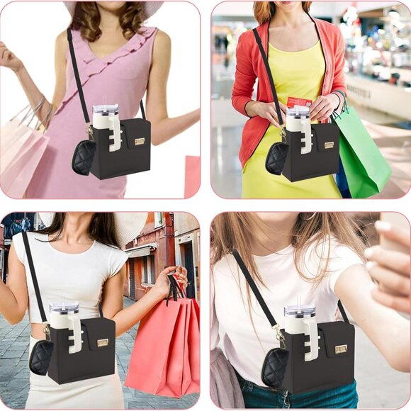 Stylish Insulated Crossbody Bag – Multi-functional Water Cup Holder for Girls - Picture 3 of 7